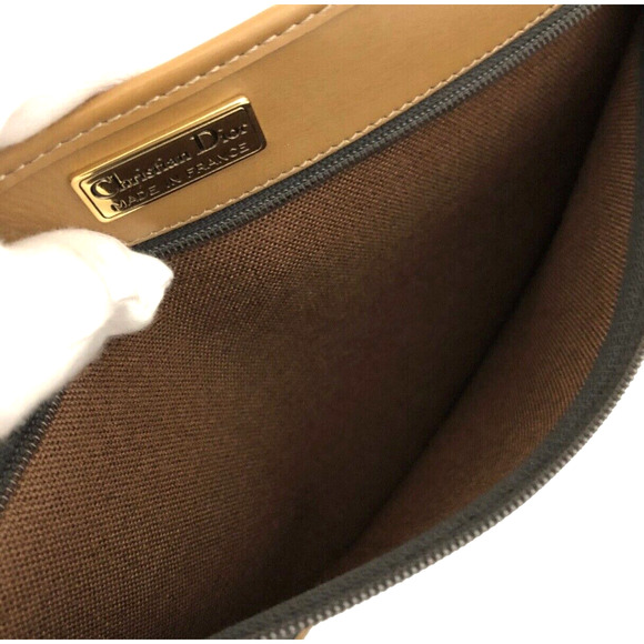 Authentic Christian Dior Honeycomb PVC/Leather Drawstring Shoulder Bag - Picture 10 of 11
